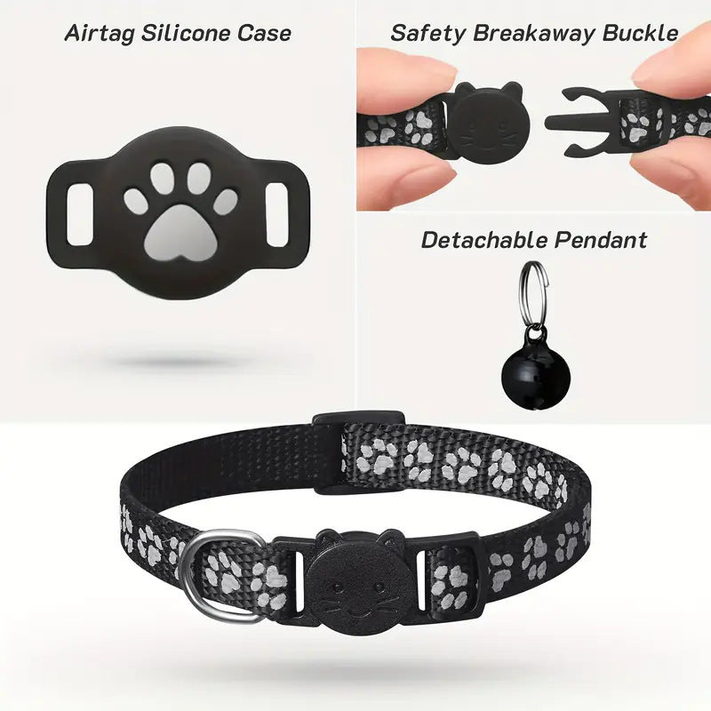 Creative Cartoon Printed Pet Cat Locator Collar