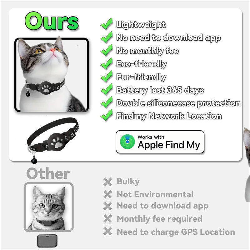 Creative Cartoon Printed Pet Cat Locator Collar