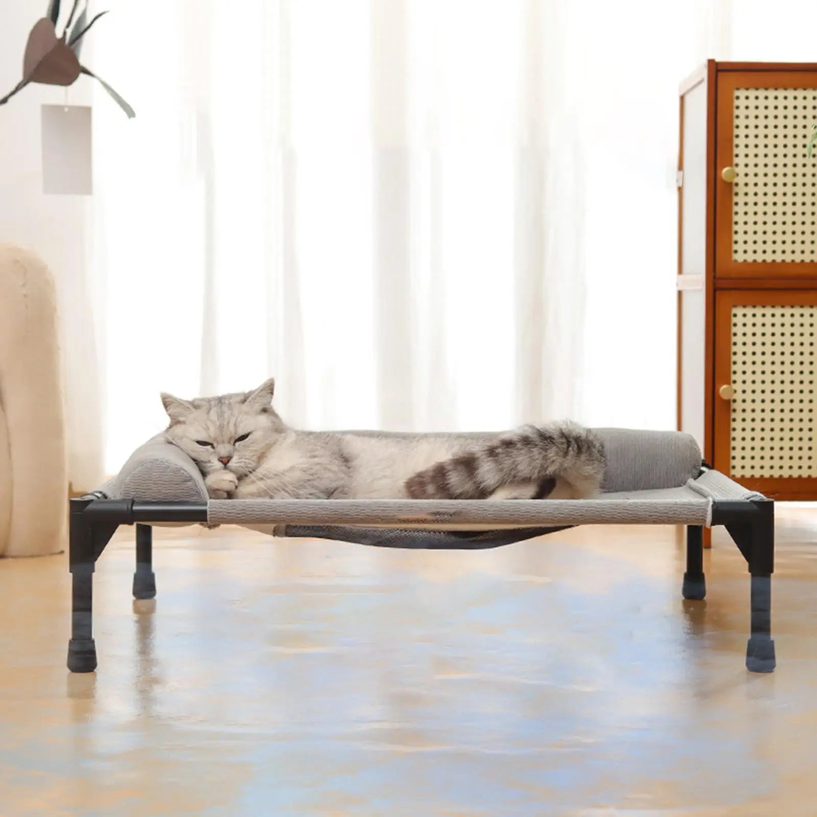 Elevated Cooling Dog Bed Outdoor Raised Cat Bed Pet Washable Raised Bed Hammock Cat Bed for Cats Dogs Breathable Colth Bed