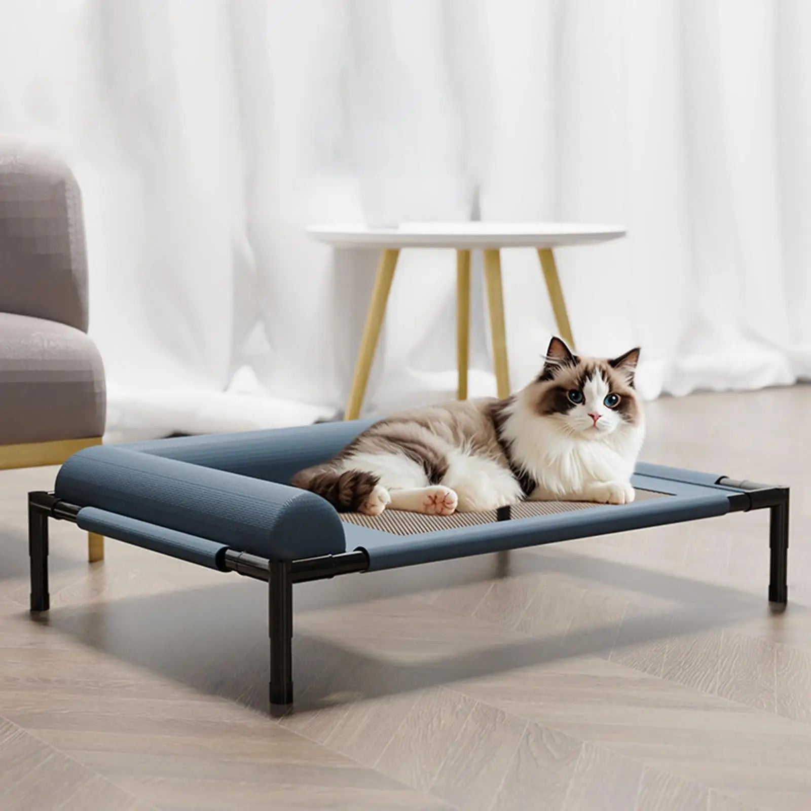 Elevated Cooling Dog Bed Outdoor Raised Cat Bed Pet Washable Raised Bed Hammock Cat Bed for Cats Dogs Breathable Colth Bed