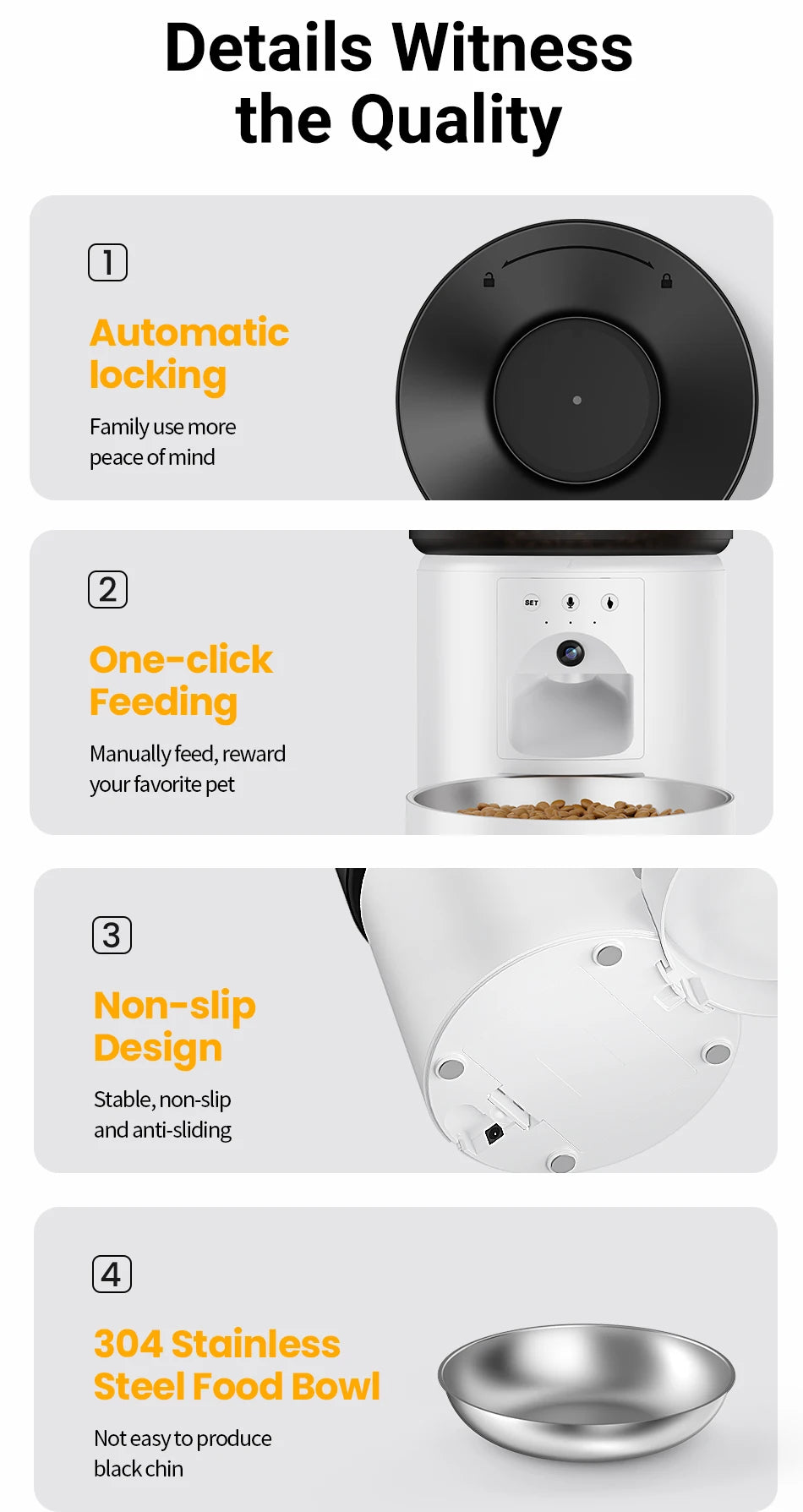 ROJECO Automatic Dog Feeder With Camera Video Pet Food Dispenser Smart APP Remote Control Auto Feeder For Kitten Cat Accessories