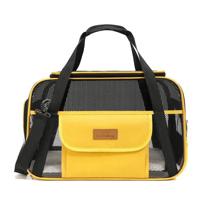 Pets Cat Dog Carrier Soft-Sided Pet Travel Carrier Multi-Sided Breathable Small Dog Cat Outdoor Tent Carrier Outgoing Handbag