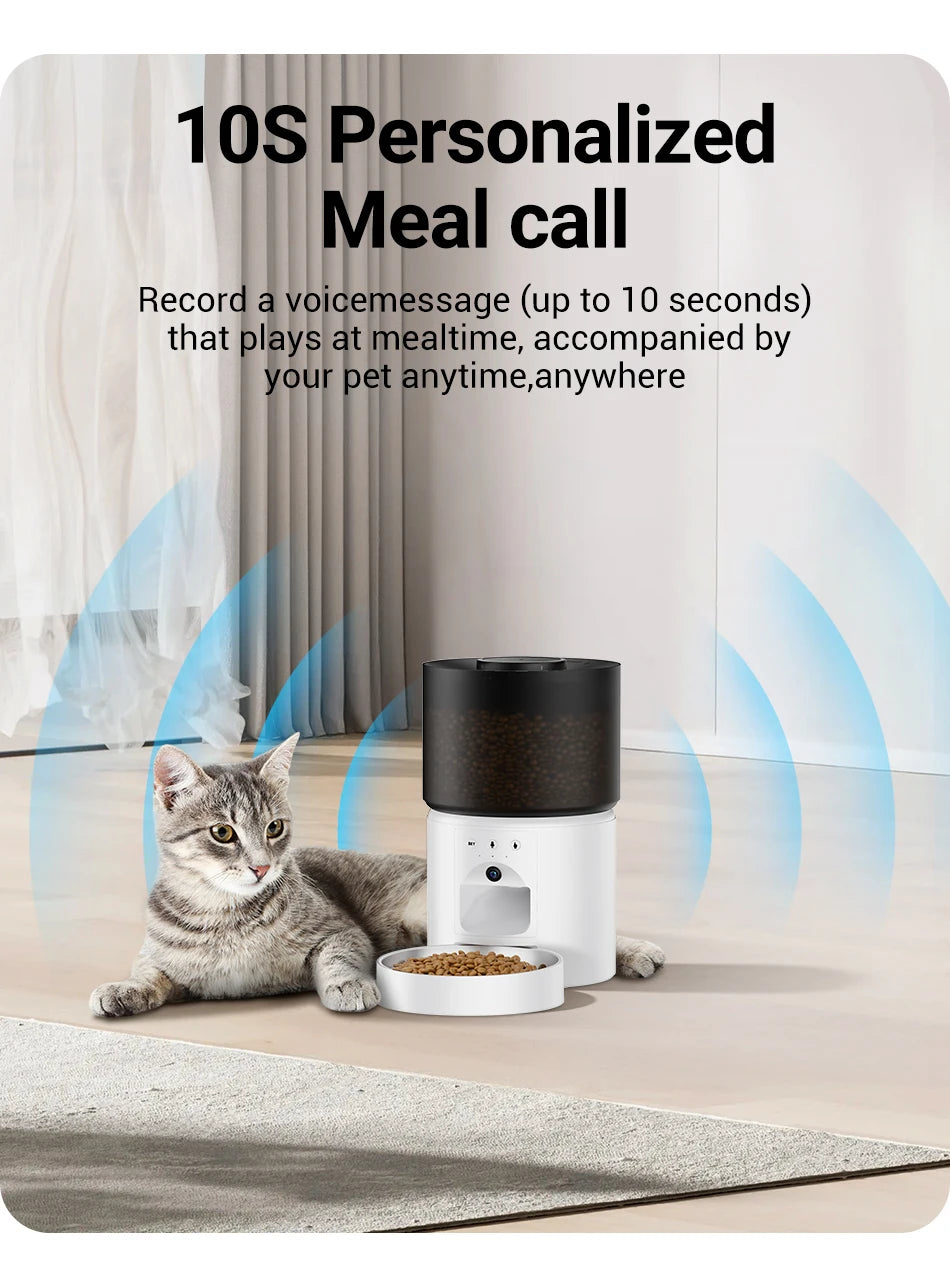 ROJECO Automatic Dog Feeder With Camera Video Pet Food Dispenser Smart APP Remote Control Auto Feeder For Kitten Cat Accessories