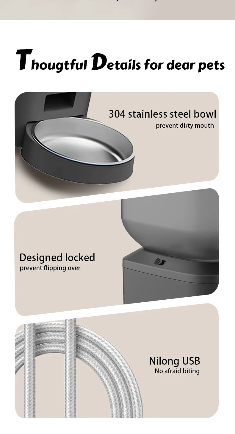 8L Automatic Cat Feeder With 1080p Camera Video 5G WiFi Cat Food Dispenser Pet Smart Voice Recorder Tuya APP Pet Auto Feeder