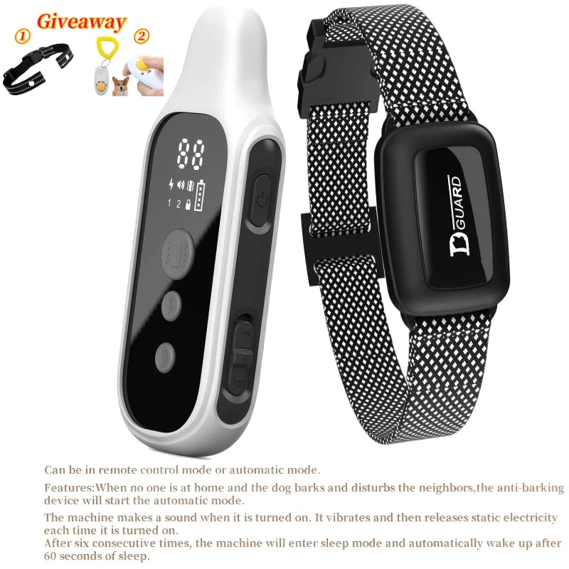 YHLC Electric Dog Training Collar Detachable Bark Rechargeable Anti Barking Shock Vibration Collar for All Dogs Pet