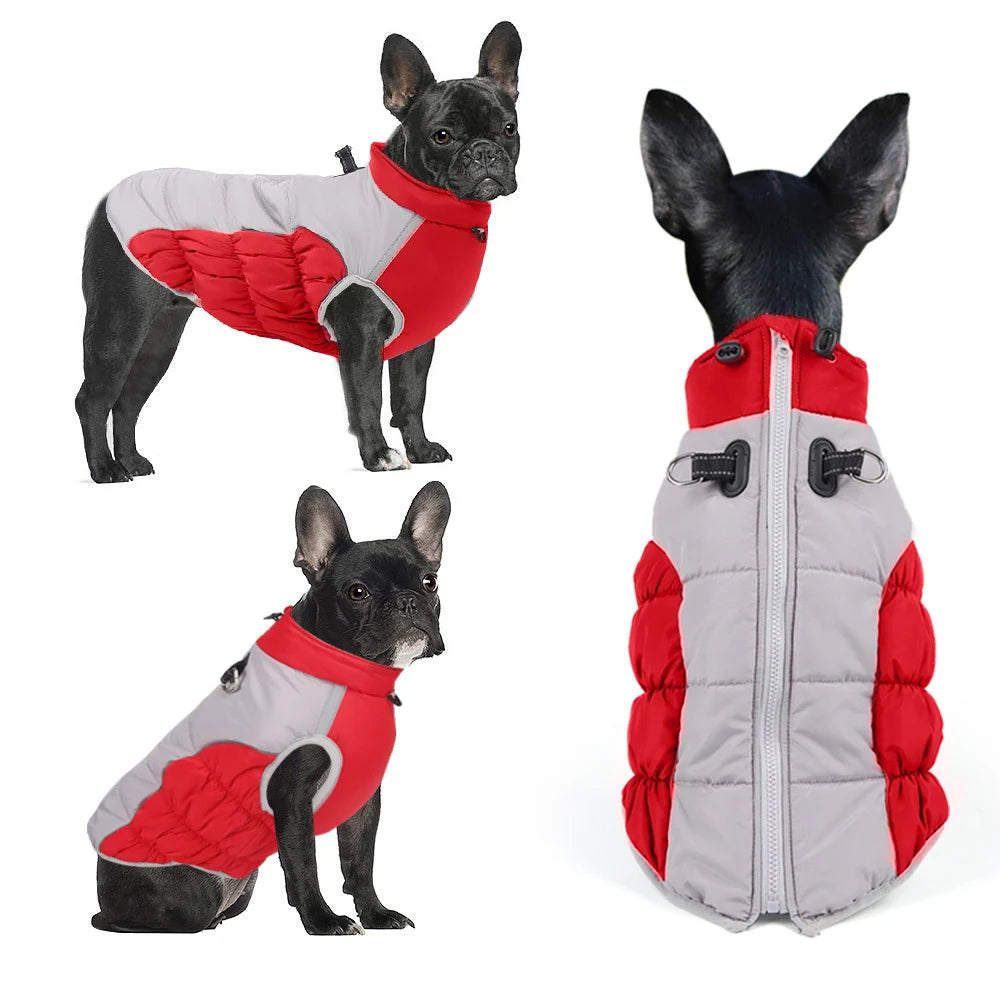 Warm Dog Jackets for Small Dogs, Dogs Winter Coat with Harness Built in, Reflective Pet Puppy Jacket, Waterproof Windproof