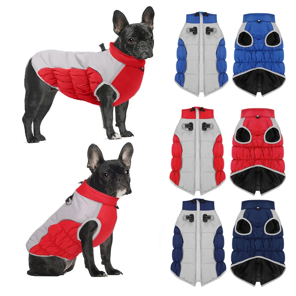 Warm Dog Jackets for Small Dogs, Dogs Winter Coat with Harness Built in, Reflective Pet Puppy Jacket, Waterproof Windproof
