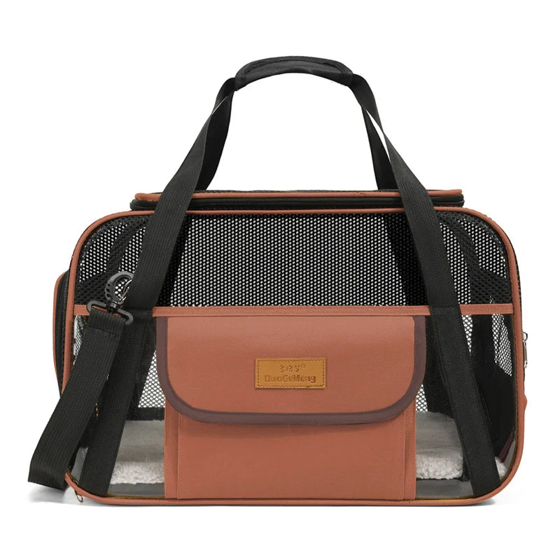 Pets Cat Dog Carrier Soft-Sided Pet Travel Carrier Multi-Sided Breathable Small Dog Cat Outdoor Tent Carrier Outgoing Handbag