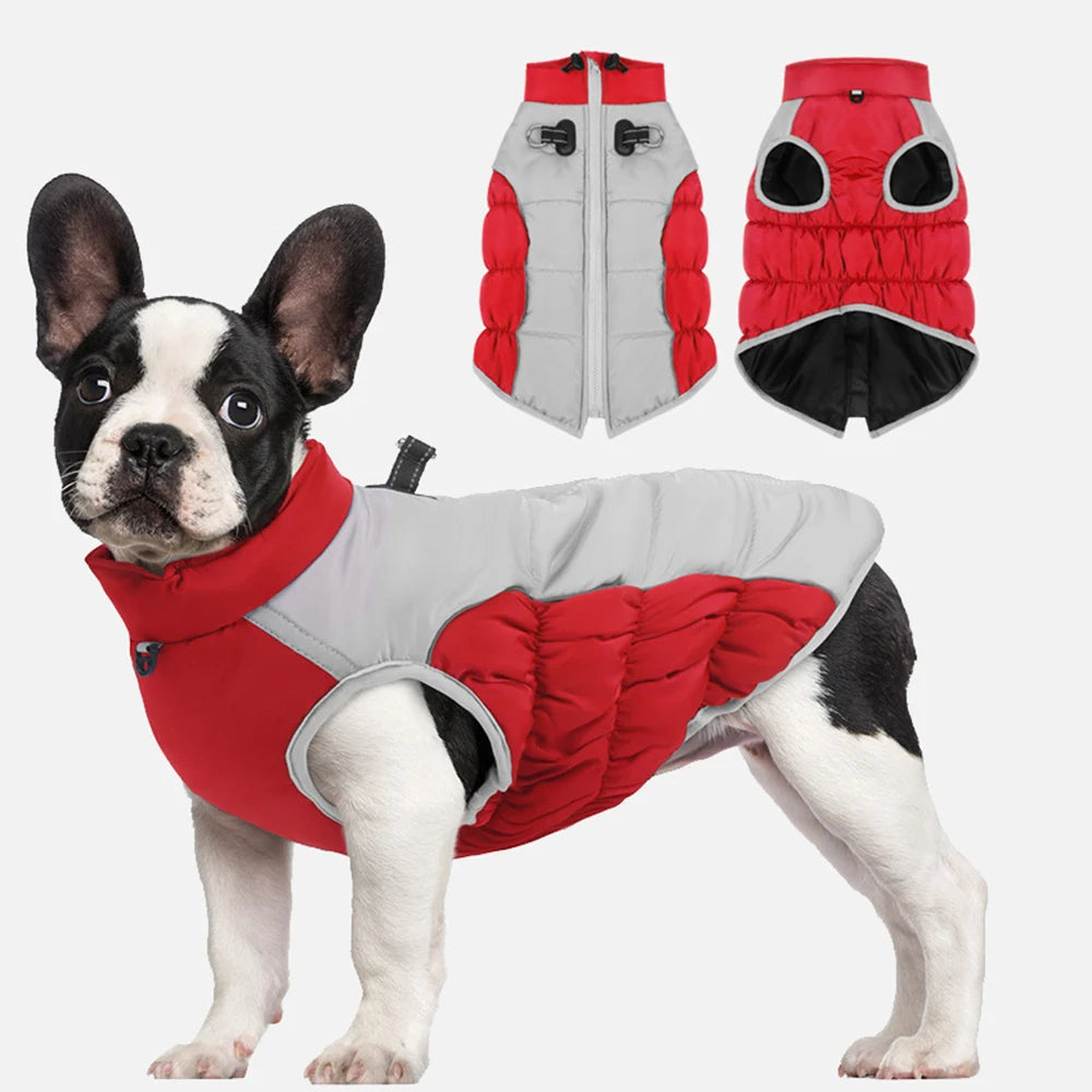 Warm Dog Jackets for Small Dogs, Dogs Winter Coat with Harness Built in, Reflective Pet Puppy Jacket, Waterproof Windproof