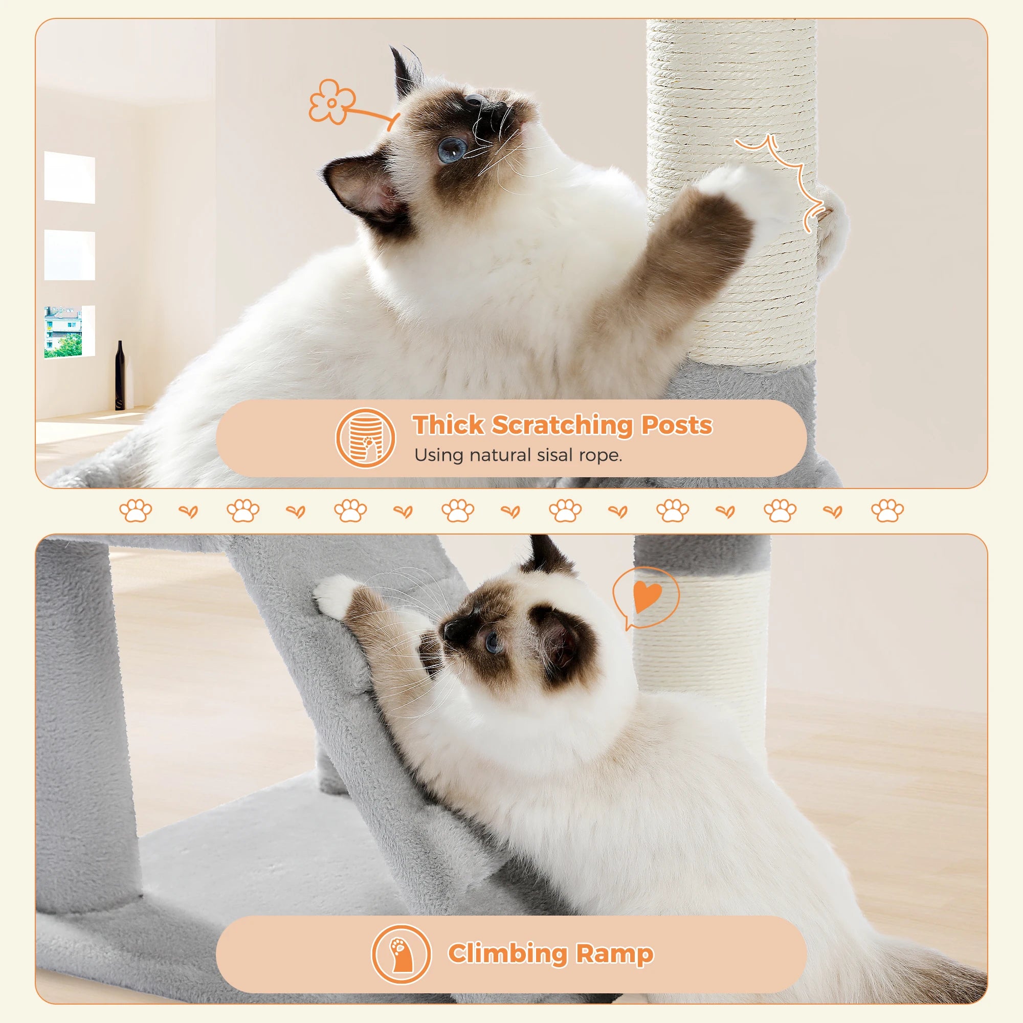 Free Shipping  Multi-Level Cat Tree For Cats With Cozy Perches Stable Cat Climbing Frame Cat Scratch Board Toys Cat Furniture