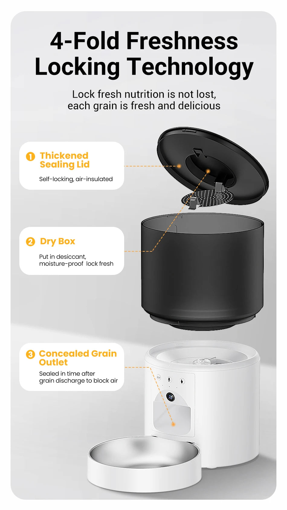 ROJECO Automatic Dog Feeder With Camera Video Pet Food Dispenser Smart APP Remote Control Auto Feeder For Kitten Cat Accessories