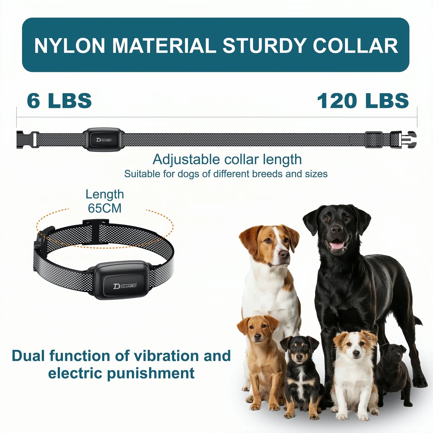 YHLC Electric Dog Training Collar Detachable Bark Rechargeable Anti Barking Shock Vibration Collar for All Dogs Pet