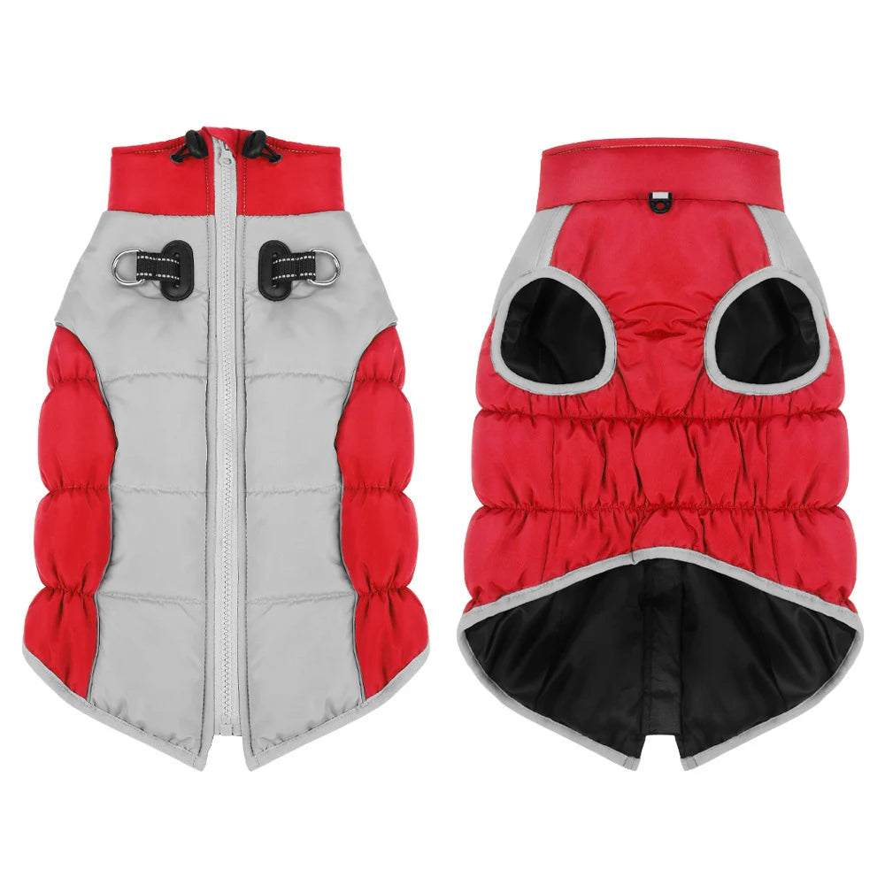 Warm Dog Jackets for Small Dogs, Dogs Winter Coat with Harness Built in, Reflective Pet Puppy Jacket, Waterproof Windproof