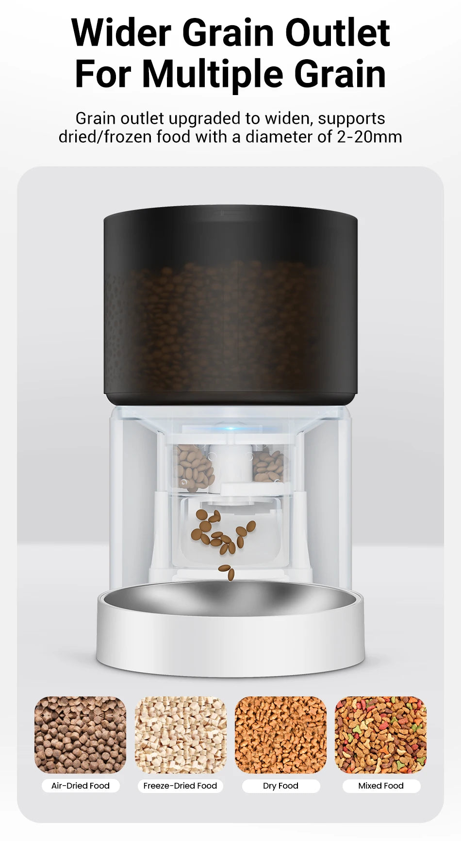 ROJECO Automatic Dog Feeder With Camera Video Pet Food Dispenser Smart APP Remote Control Auto Feeder For Kitten Cat Accessories