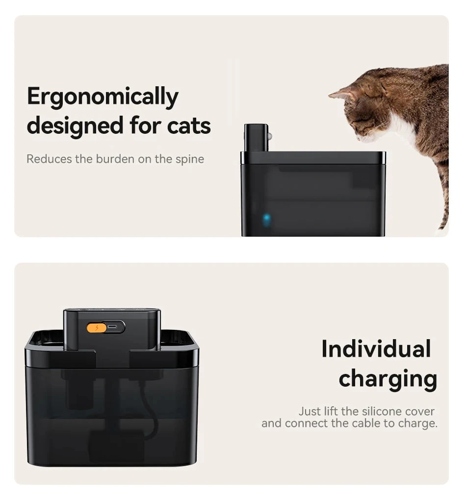 Wireless Automatic Cat Water Fountain 2600mAh Pet Water Dispenser For Dog Cat Infrared Sensor Smart Pet Drinkier Fountain
