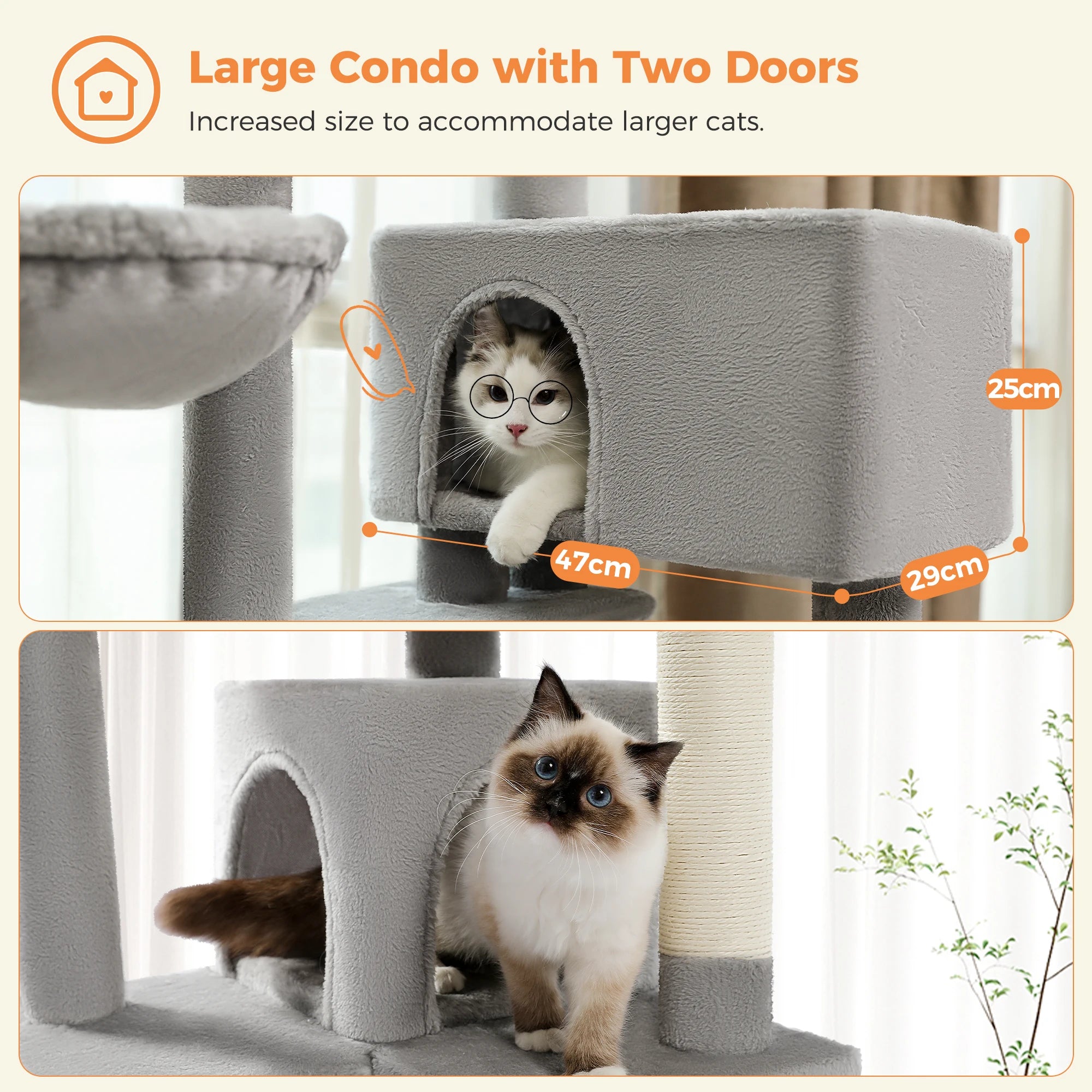 Free Shipping  Multi-Level Cat Tree For Cats With Cozy Perches Stable Cat Climbing Frame Cat Scratch Board Toys Cat Furniture