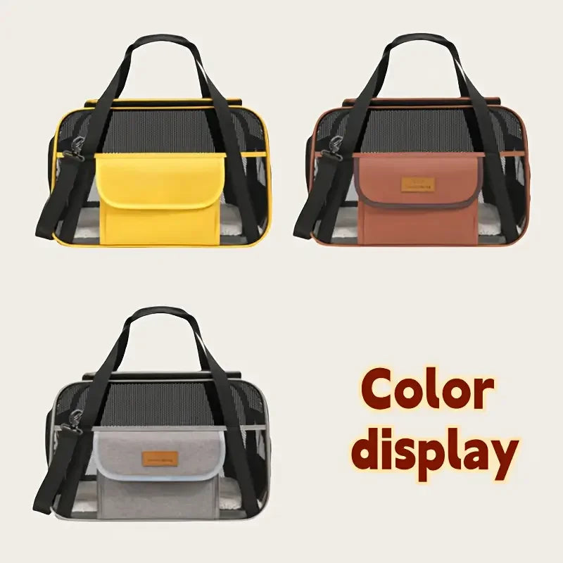 Pets Cat Dog Carrier Soft-Sided Pet Travel Carrier Multi-Sided Breathable Small Dog Cat Outdoor Tent Carrier Outgoing Handbag