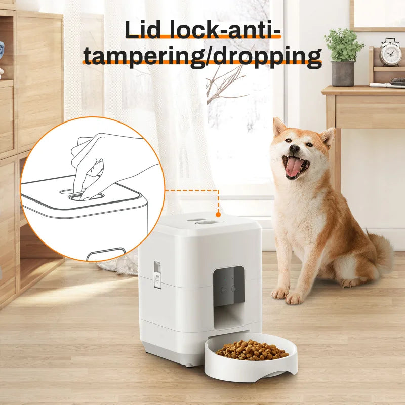 2025 New 2L WiFi Smart Pet Feeder Auto Cat and Dog Food Dispenser Remote App Controlled Slow Feed Timer Quantitative Feeding