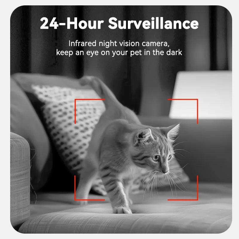 ROJECO Automatic Dog Feeder With Camera Video Pet Food Dispenser Smart APP Remote Control Auto Feeder For Kitten Cat Accessories