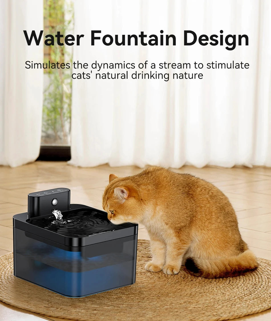 Wireless Automatic Cat Water Fountain 2600mAh Pet Water Dispenser For Dog Cat Infrared Sensor Smart Pet Drinkier Fountain