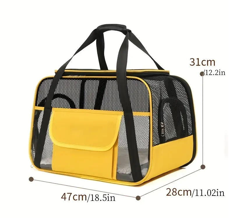 Pets Cat Dog Carrier Soft-Sided Pet Travel Carrier Multi-Sided Breathable Small Dog Cat Outdoor Tent Carrier Outgoing Handbag