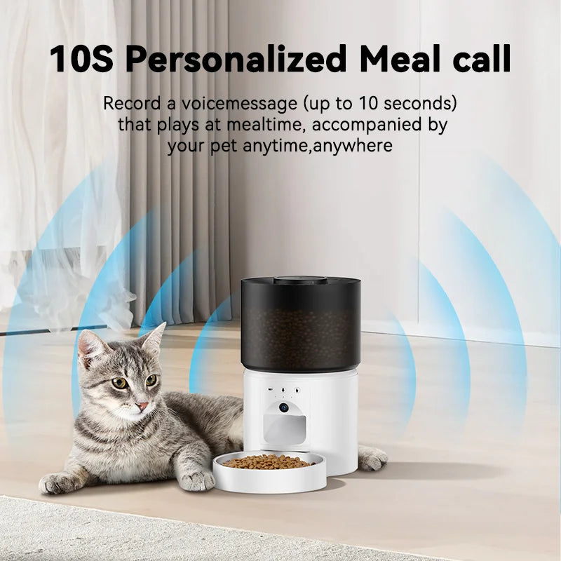ROJECO Automatic Dog Feeder With Camera Video Pet Food Dispenser Smart APP Remote Control Auto Feeder For Kitten Cat Accessories