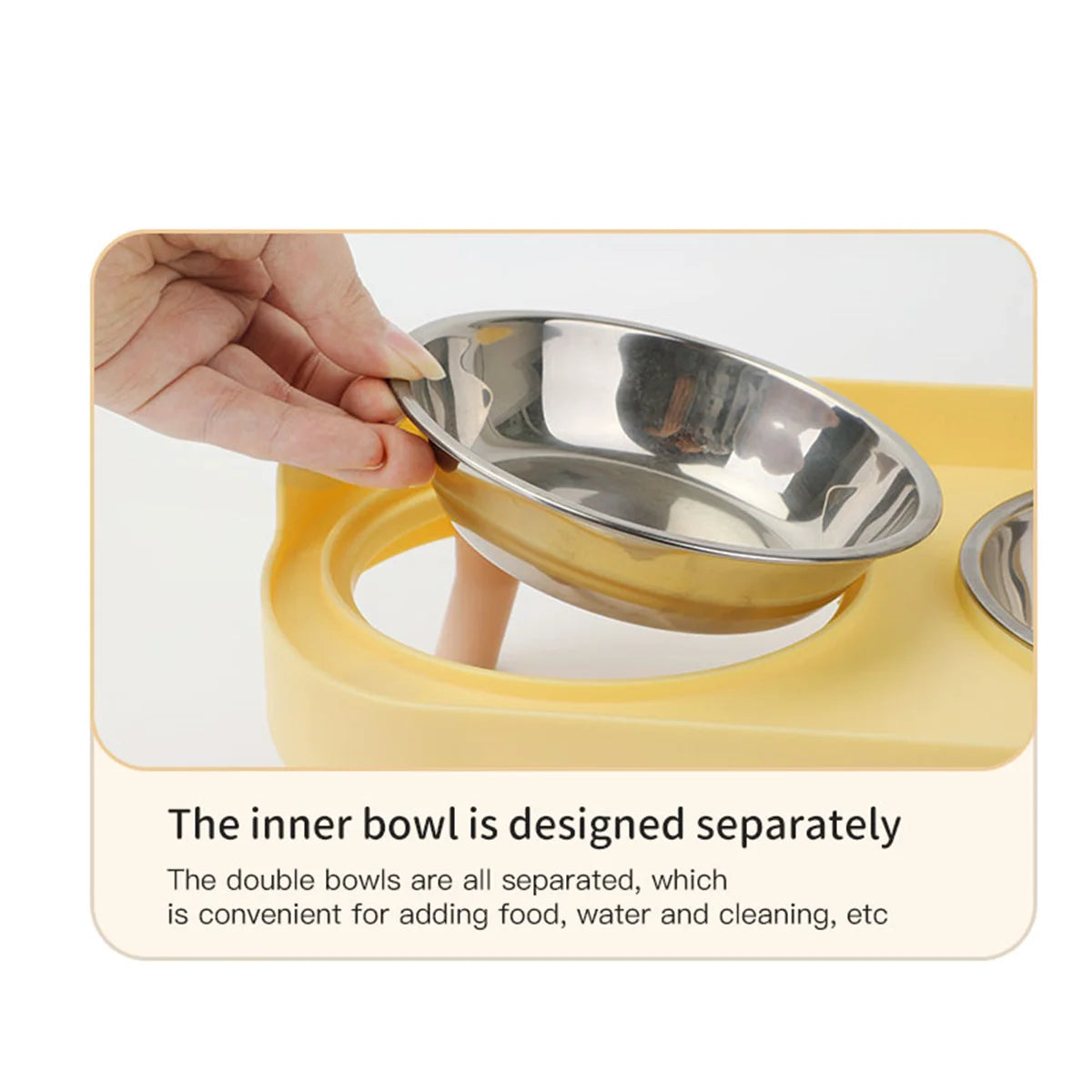 A Colorful Dopamine Pet Double Bowl Fashion Feeding Large Capacity Stainless Steel Dog Bowl Drinking Water Neck Cat Double Bowl