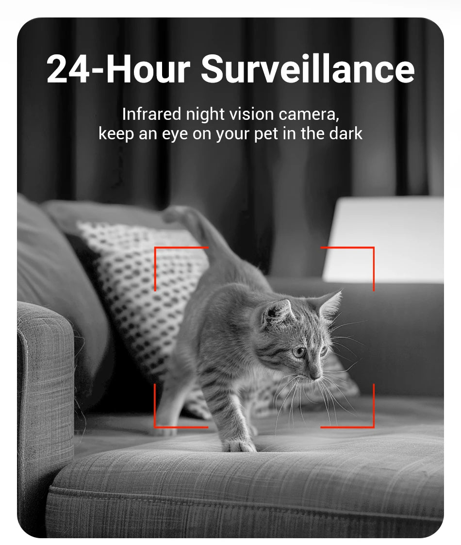 ROJECO Automatic Dog Feeder With Camera Video Pet Food Dispenser Smart APP Remote Control Auto Feeder For Kitten Cat Accessories