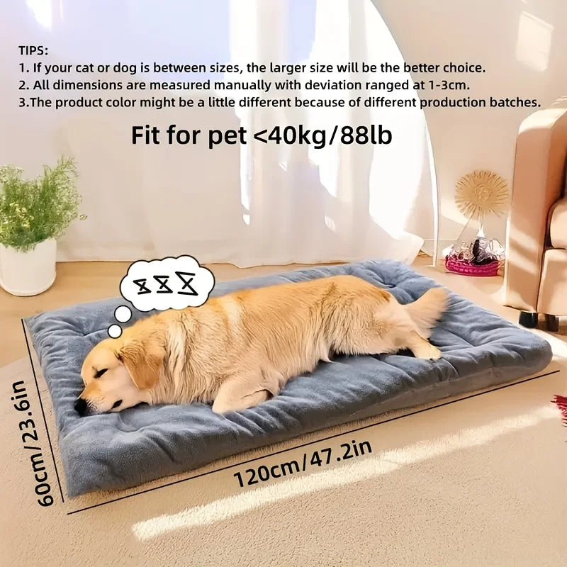Extra Large Soft Polyester Plush Dog Bed Sofa Thickened Dog Pet Bed For Large Dog Dog Crate Mat Bed