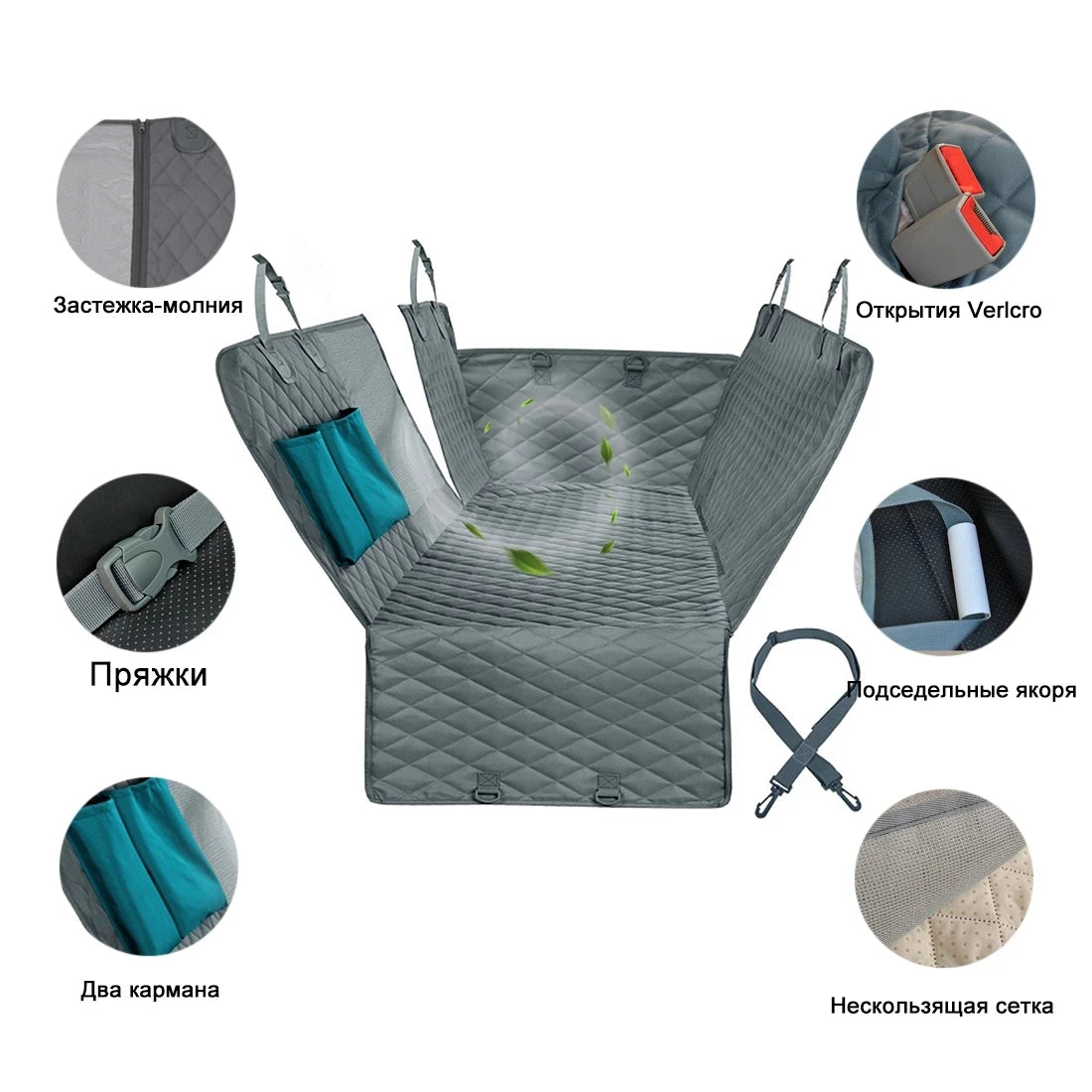 Dog Carriers Waterproof Rear Back Pet Dog Car Seat Cover Mats Hammock Protector with Safety Belt for Car and Large SUVs, Trucks