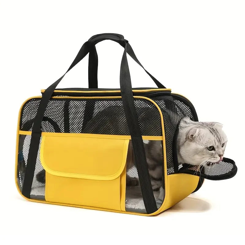 Pets Cat Dog Carrier Soft-Sided Pet Travel Carrier Multi-Sided Breathable Small Dog Cat Outdoor Tent Carrier Outgoing Handbag