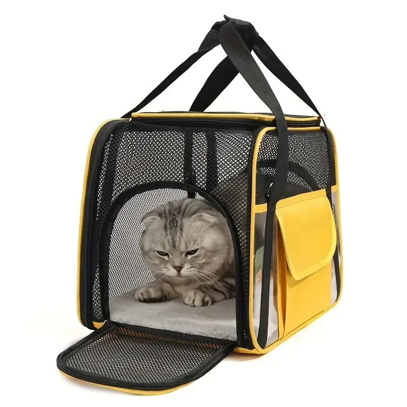 Pets Cat Dog Carrier Soft-Sided Pet Travel Carrier Multi-Sided Breathable Small Dog Cat Outdoor Tent Carrier Outgoing Handbag