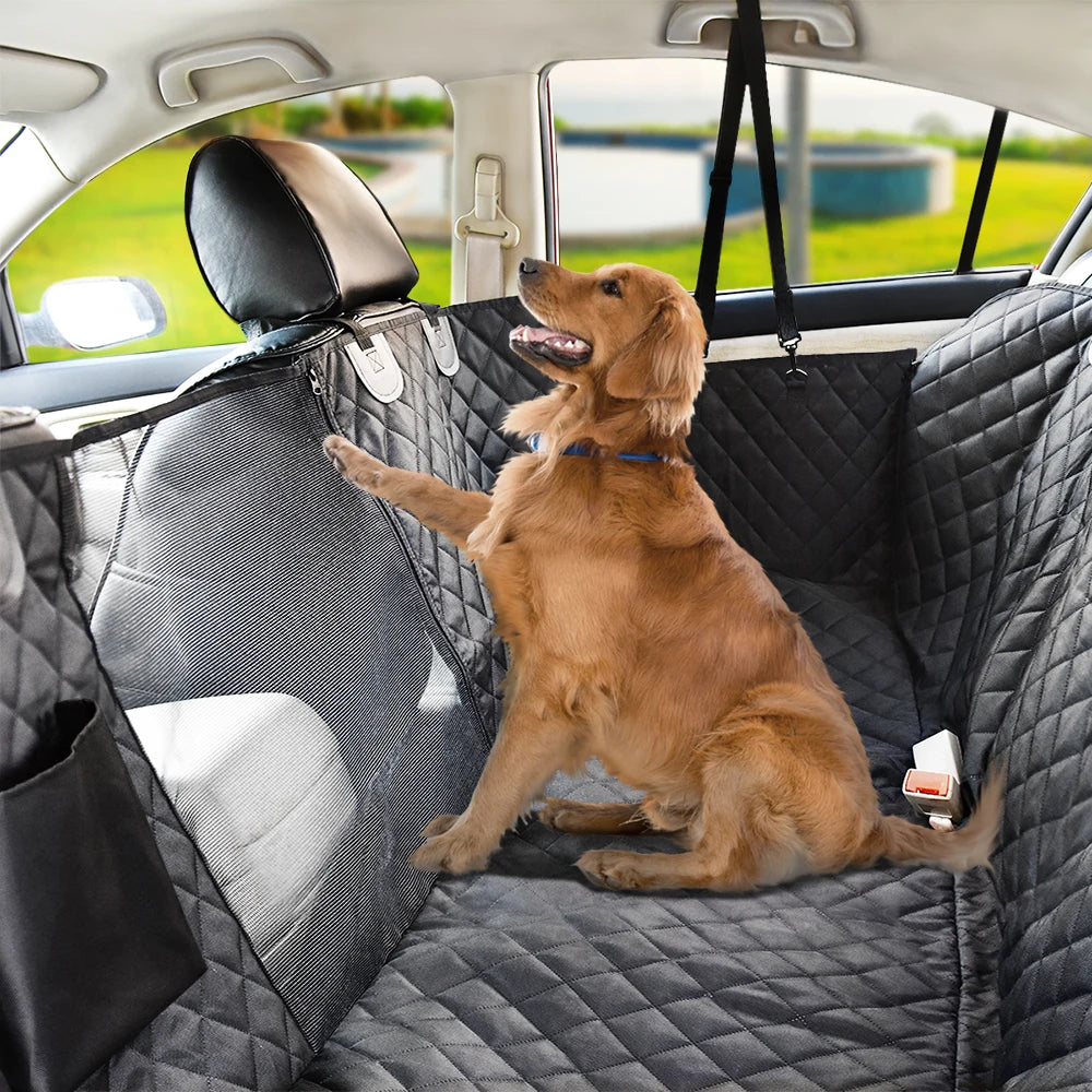 Dog Carriers Waterproof Rear Back Pet Dog Car Seat Cover Mats Hammock Protector with Safety Belt for Car and Large SUVs, Trucks
