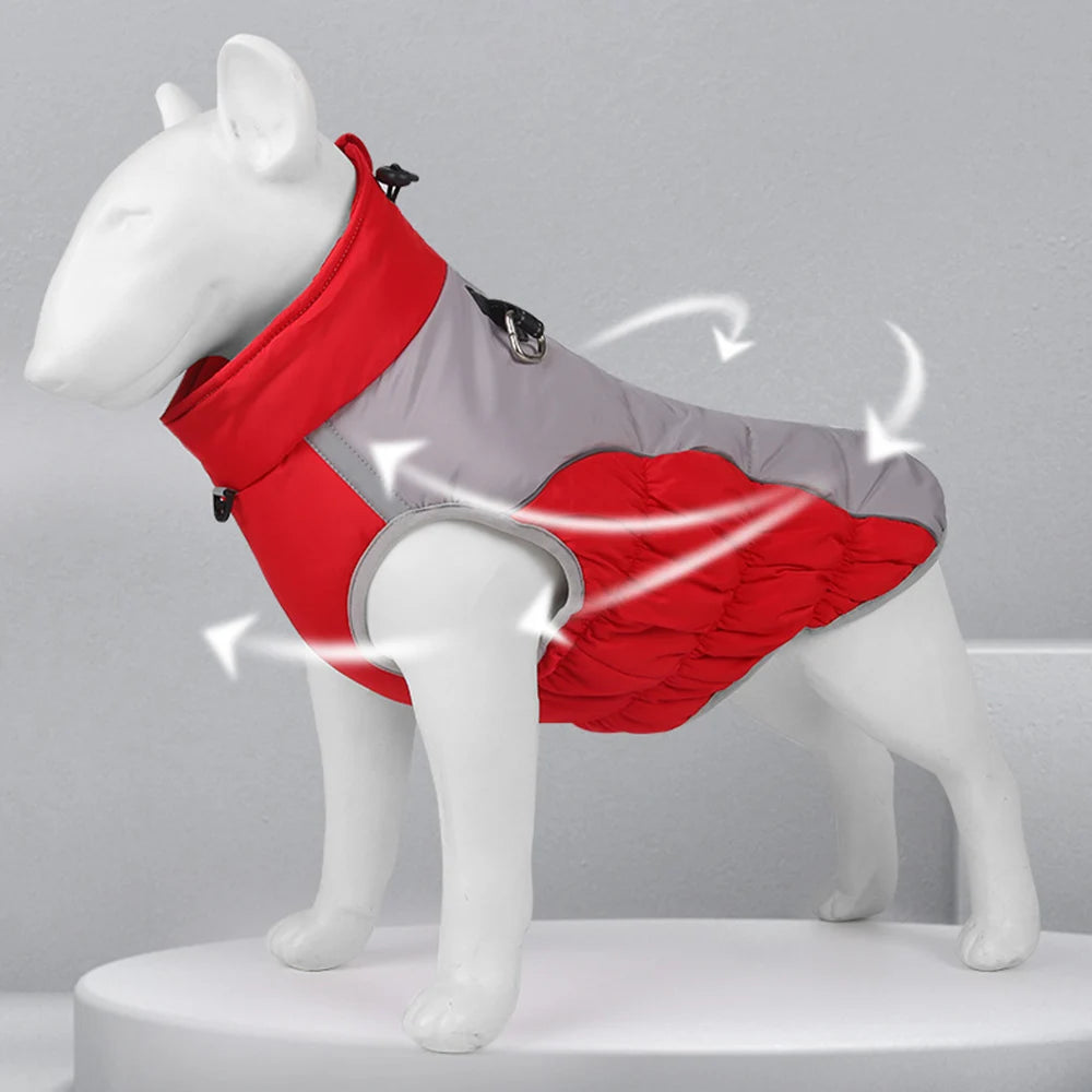 Warm Dog Jackets for Small Dogs, Dogs Winter Coat with Harness Built in, Reflective Pet Puppy Jacket, Waterproof Windproof