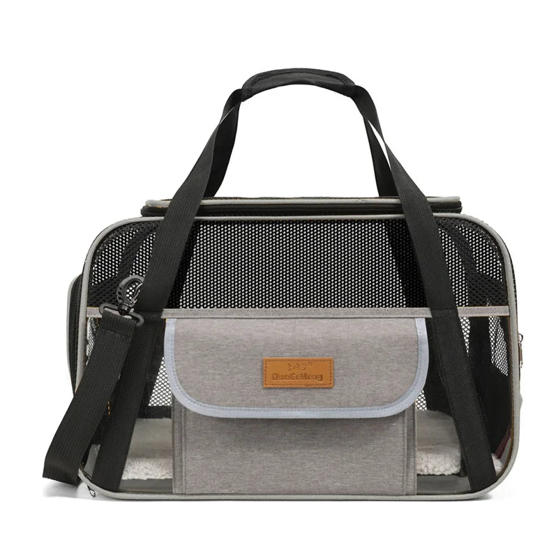 Pets Cat Dog Carrier Soft-Sided Pet Travel Carrier Multi-Sided Breathable Small Dog Cat Outdoor Tent Carrier Outgoing Handbag